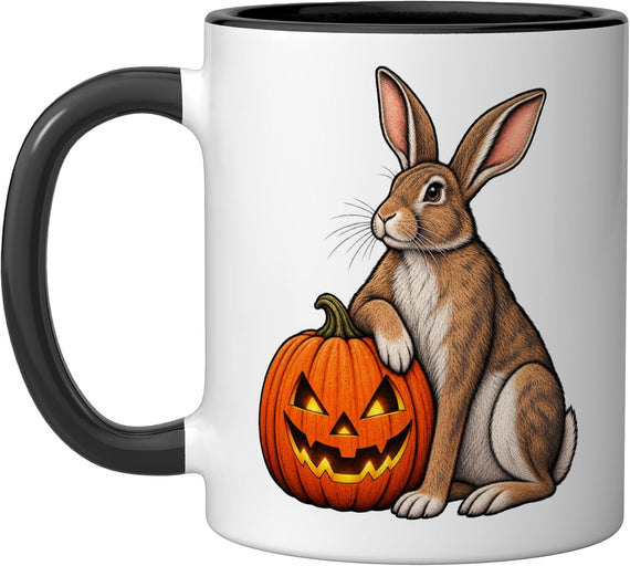 Rabbit Bunny Jack Lantern Pumpkin Halloween Ceramic Mug