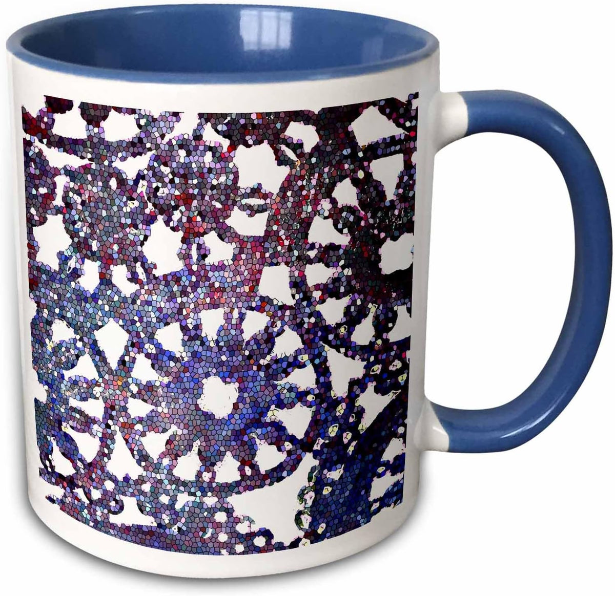 Lace Look Stained Glass Image Ceramic Mug
