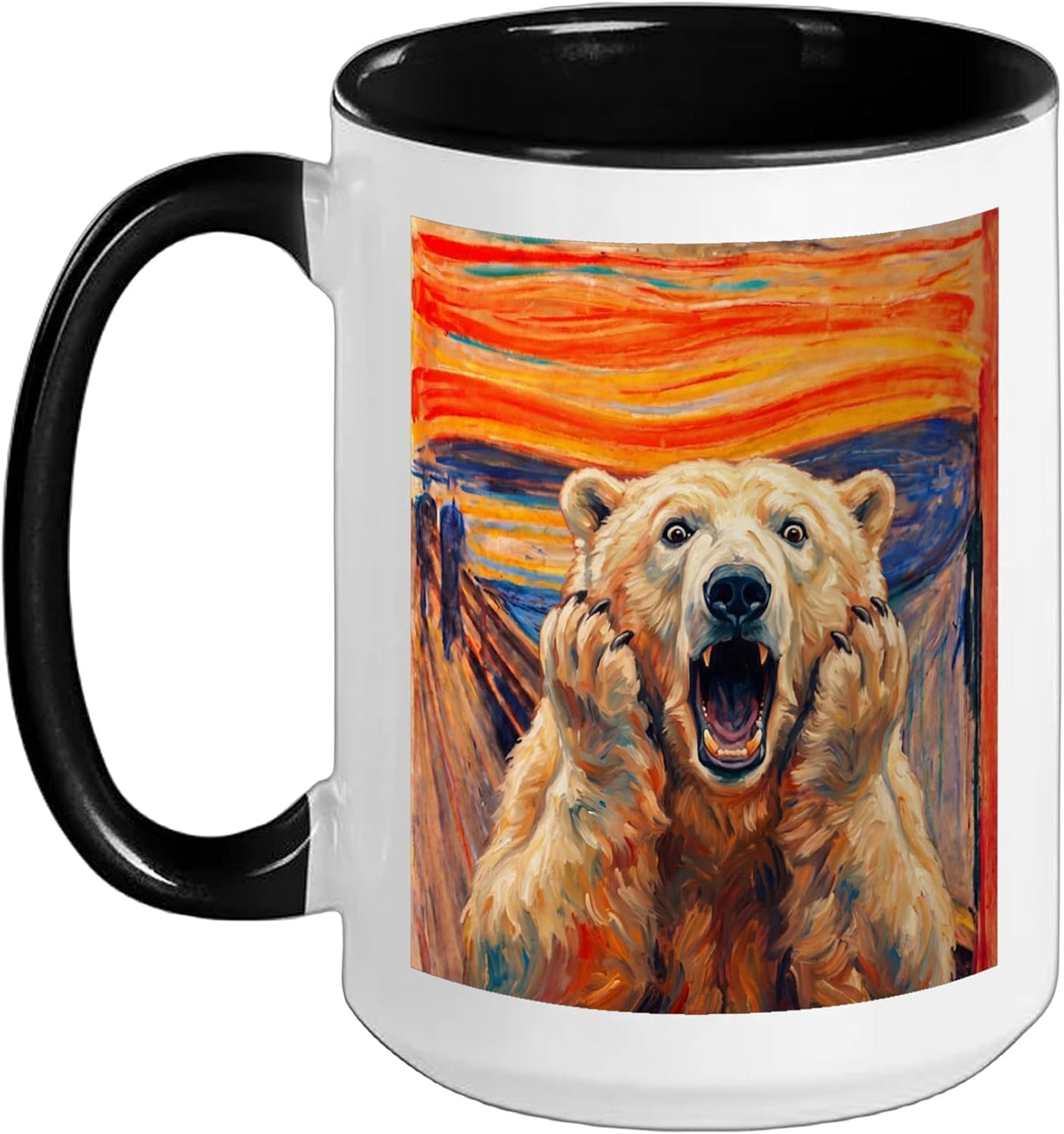The Scream Art Funny Polar Bear Meme Ceramic Mug