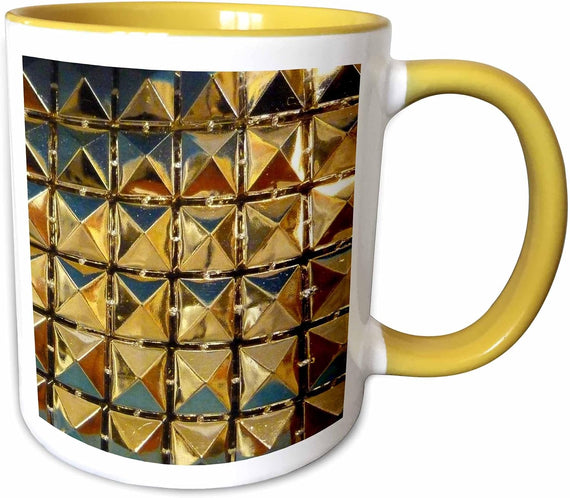 Copper And Blue Metallic Squares Ceramic Mug