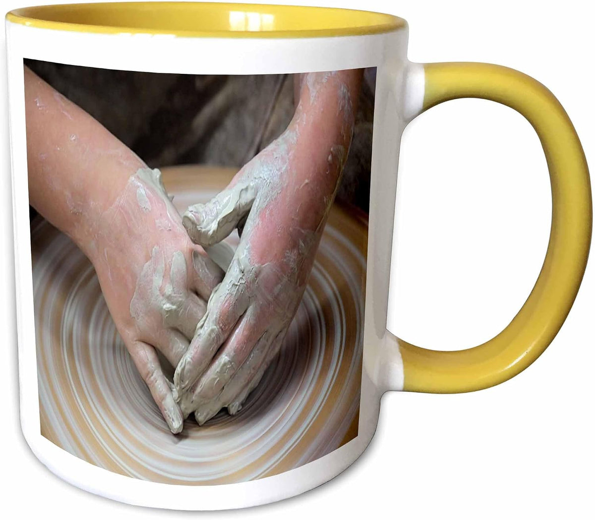 Image Of Hands Making Pottery Ceramic Mug