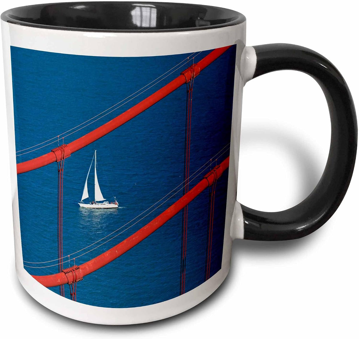 Usa San Francisco Golden Gate Bridge Yacht Ceramic Mug