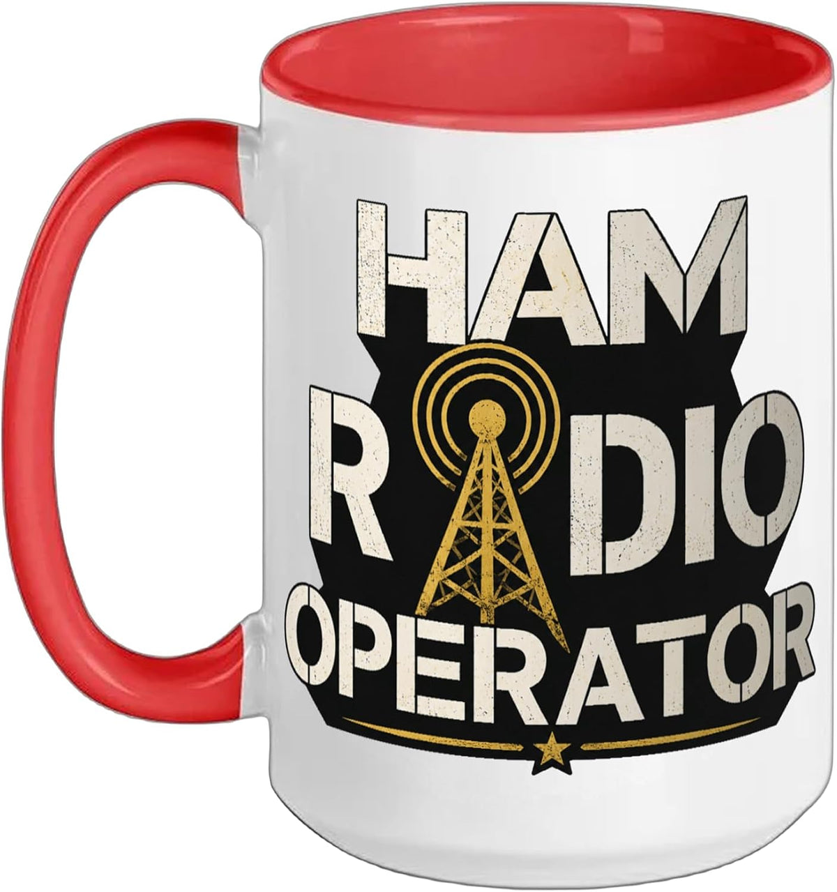 Ham Radio Operator Vintage Distressed Amateur Ceramic Mug