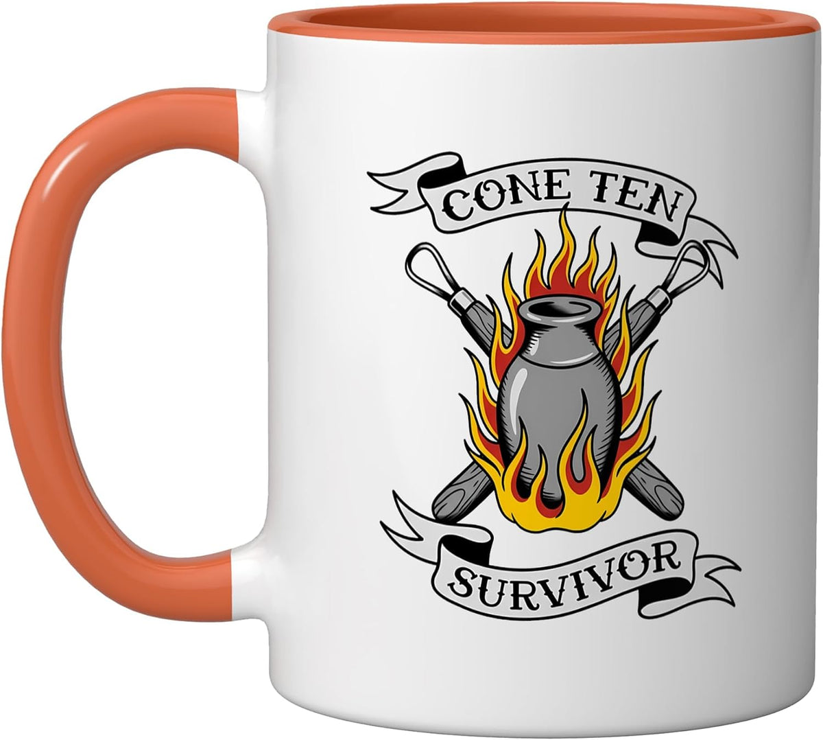 Pottery Ceramicist Cone Ten Survivor Kiln Firing Ceramic Mug