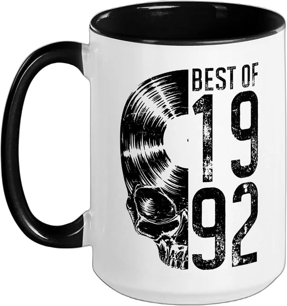 Best Of 1992 Vintage Vinyl Record Lover Gothic Skull Lp Ceramic Mug