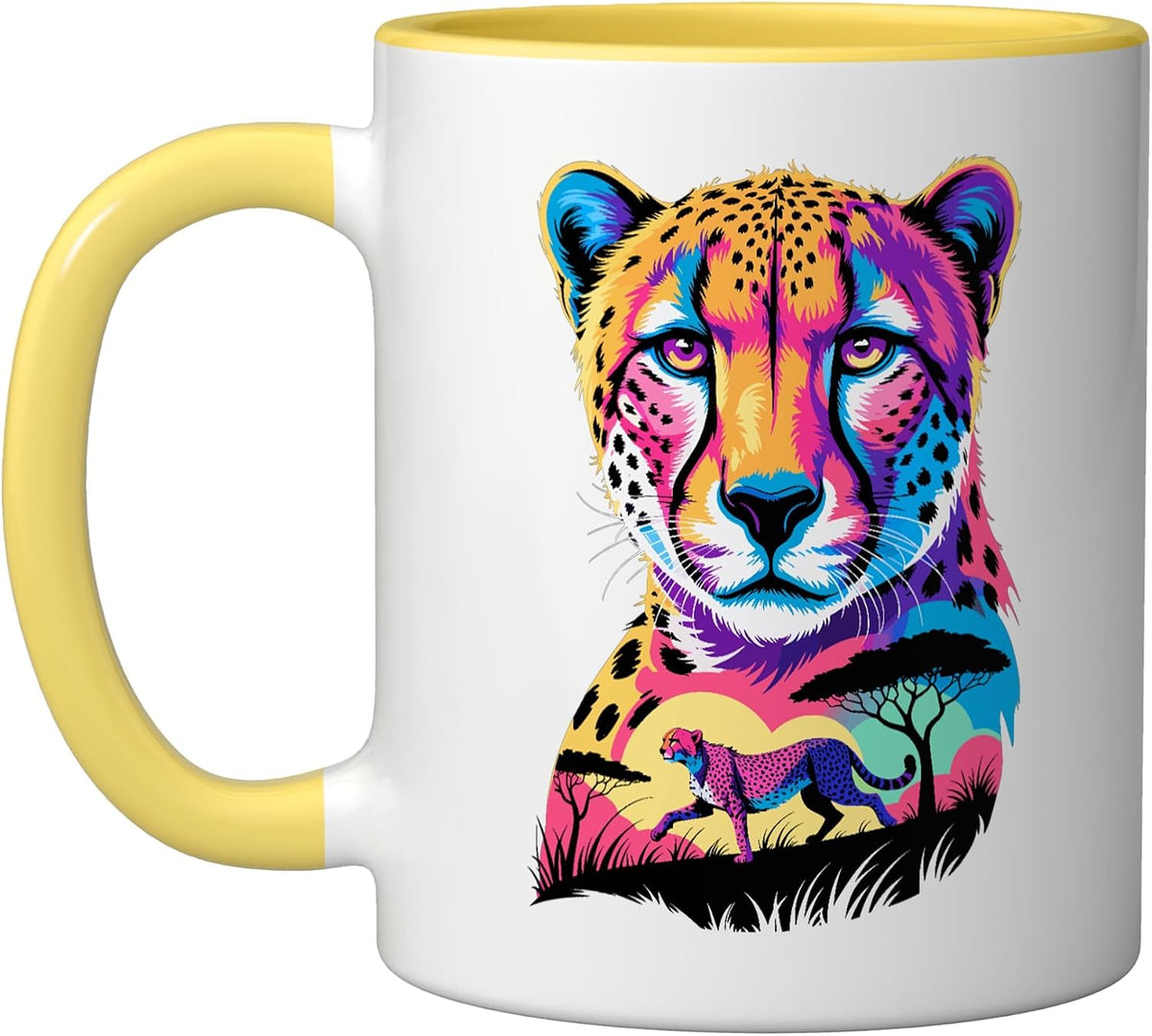 Multiple Exposure Art Cheetah Cheetahs Ceramic Mug