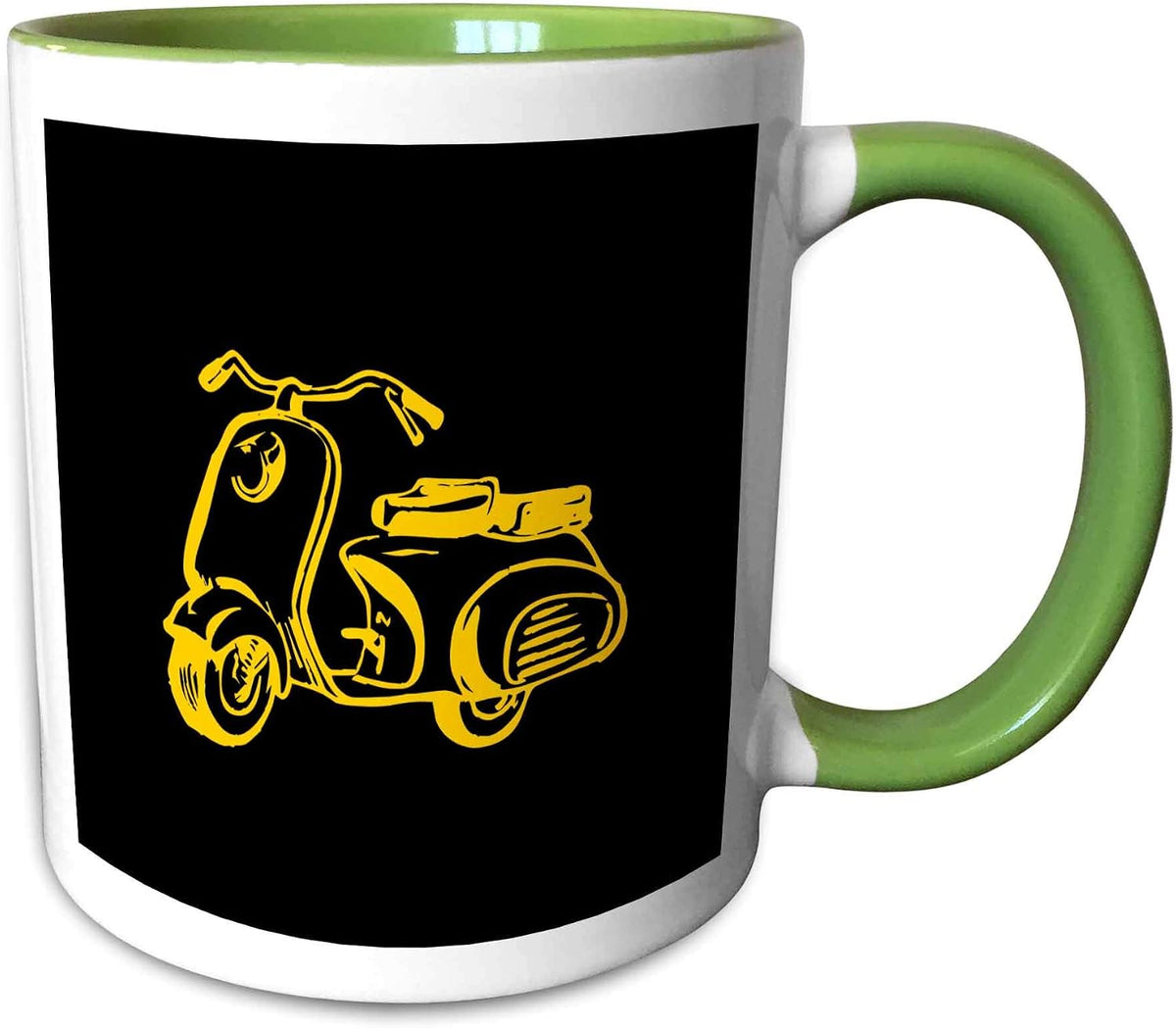 Elegant Vintage Motor Scooter Silhouette Ceramic Mug