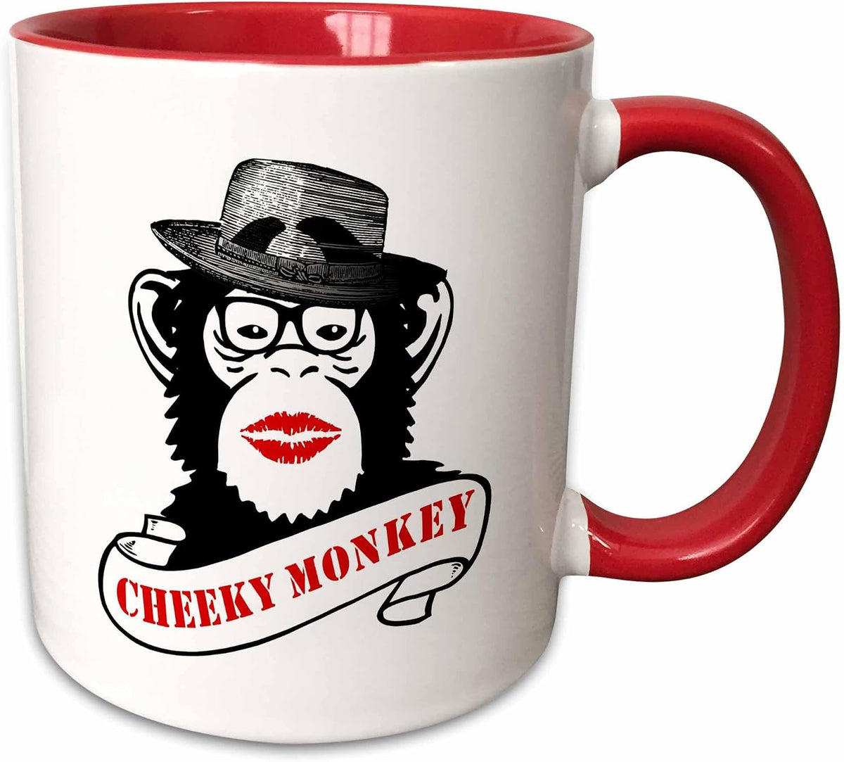 Funny Cheeky Monkey Design- Chimpanzee Ceramic Mug