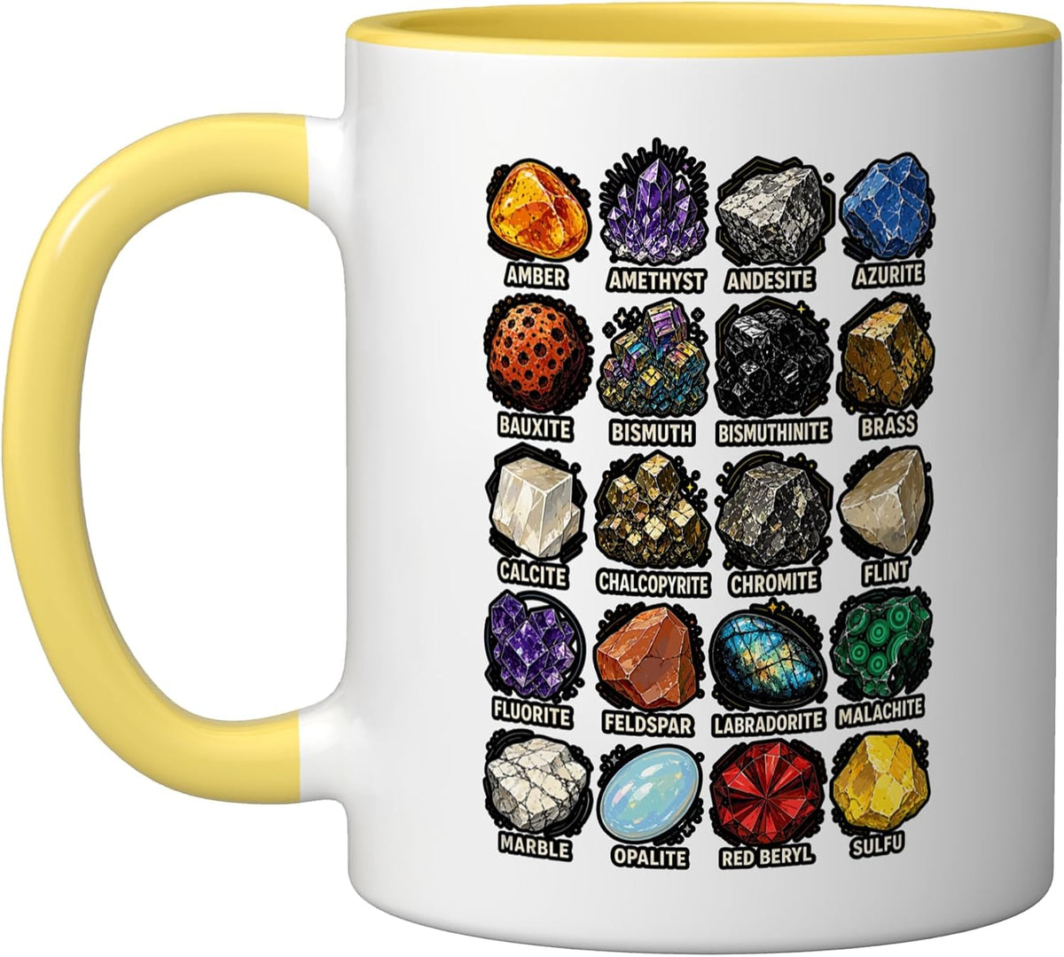 Various Rocks And Minerals Geology Crystal Geode Quartz Ceramic Mug