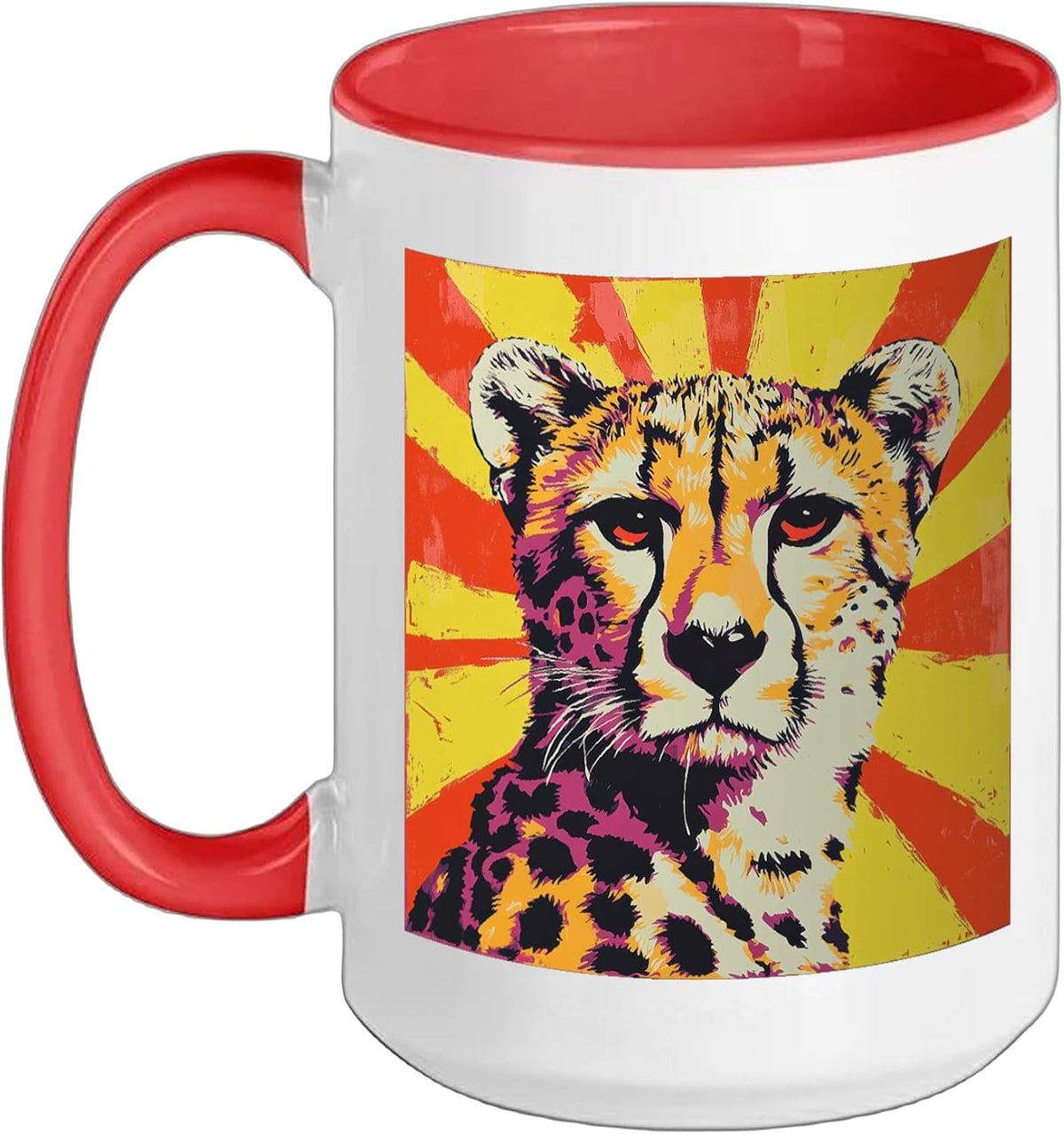 50s Pop Art Retro Cheetah Vintage Ceramic Mug