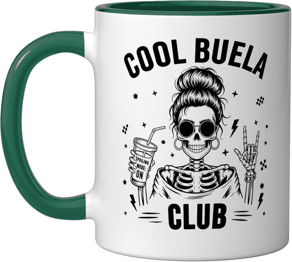 Cool Buela Skull Rocker Grandma Halloween Ceramic Mug