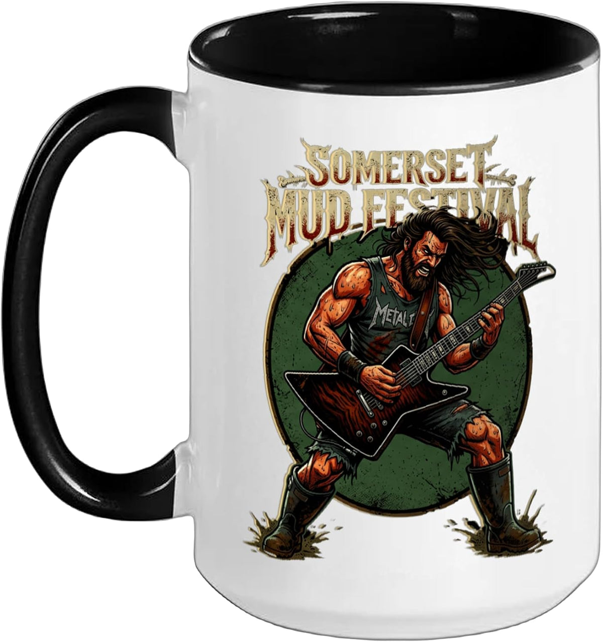Rock Guitarist S Somerset Mud Festival Ceramic Mug