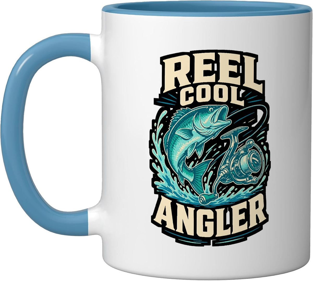 Reel Cool Angler Fishing Bass Fisherman Ceramic Mug