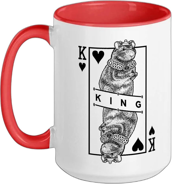 Fancy Rat Lover King Of Hearts Funny Pet Rodent Pop Art Ceramic Mug