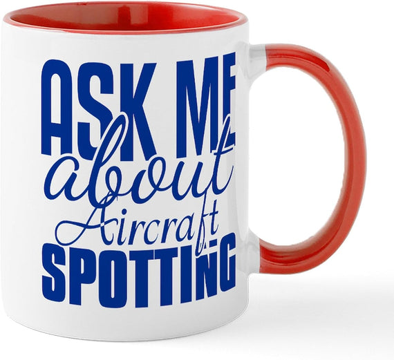 Cafepress Ask Me About Aircraft Spotting Mug (325 Ml) Ceramic Mug