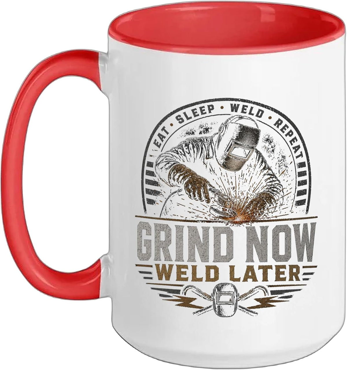 Grind Now Weld Later Welder Vintage Design Ceramic Mug