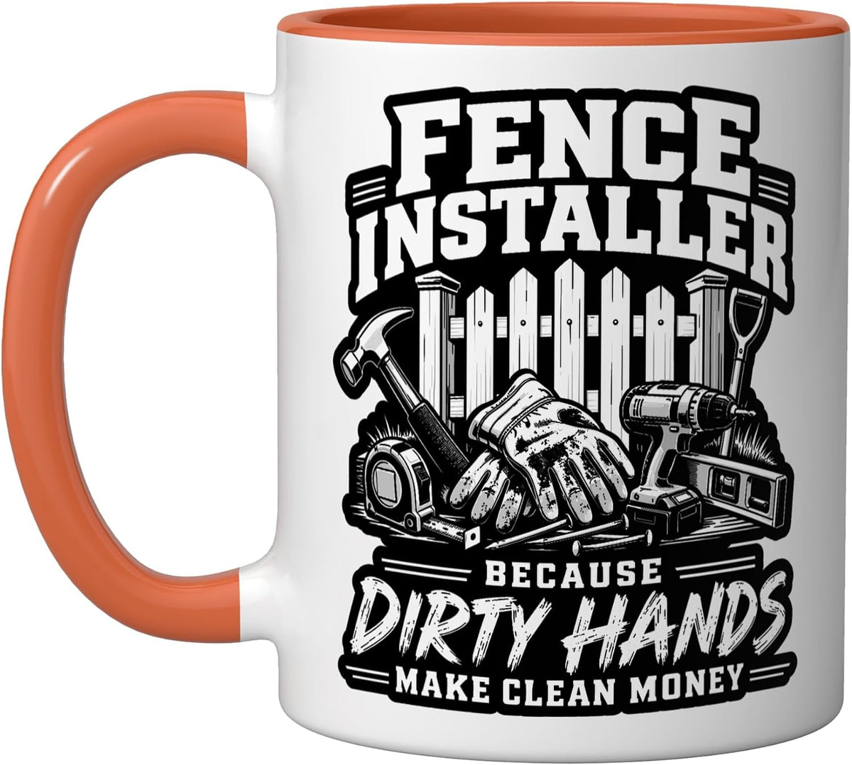 Fence Worker Tradesman Specialist Money Fence Builder Ceramic Mug