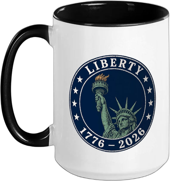 1776-2026 Statue Of Liberty Patriotic Usa America Vintage Ceramic Mug