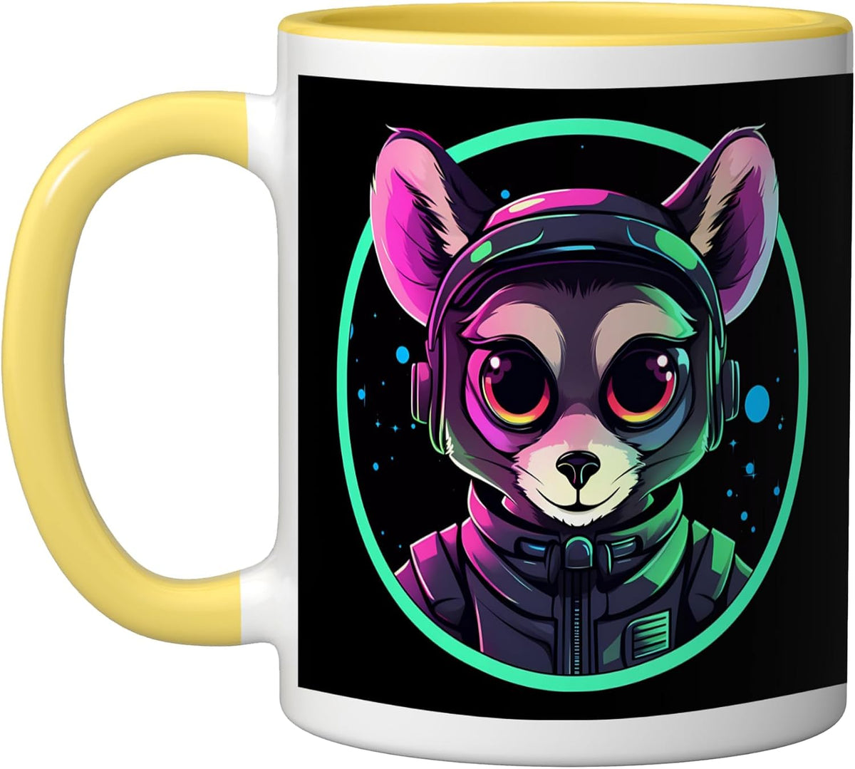 Cosmic Lemur Funny Colorful Animal Astronaut Ceramic Mug
