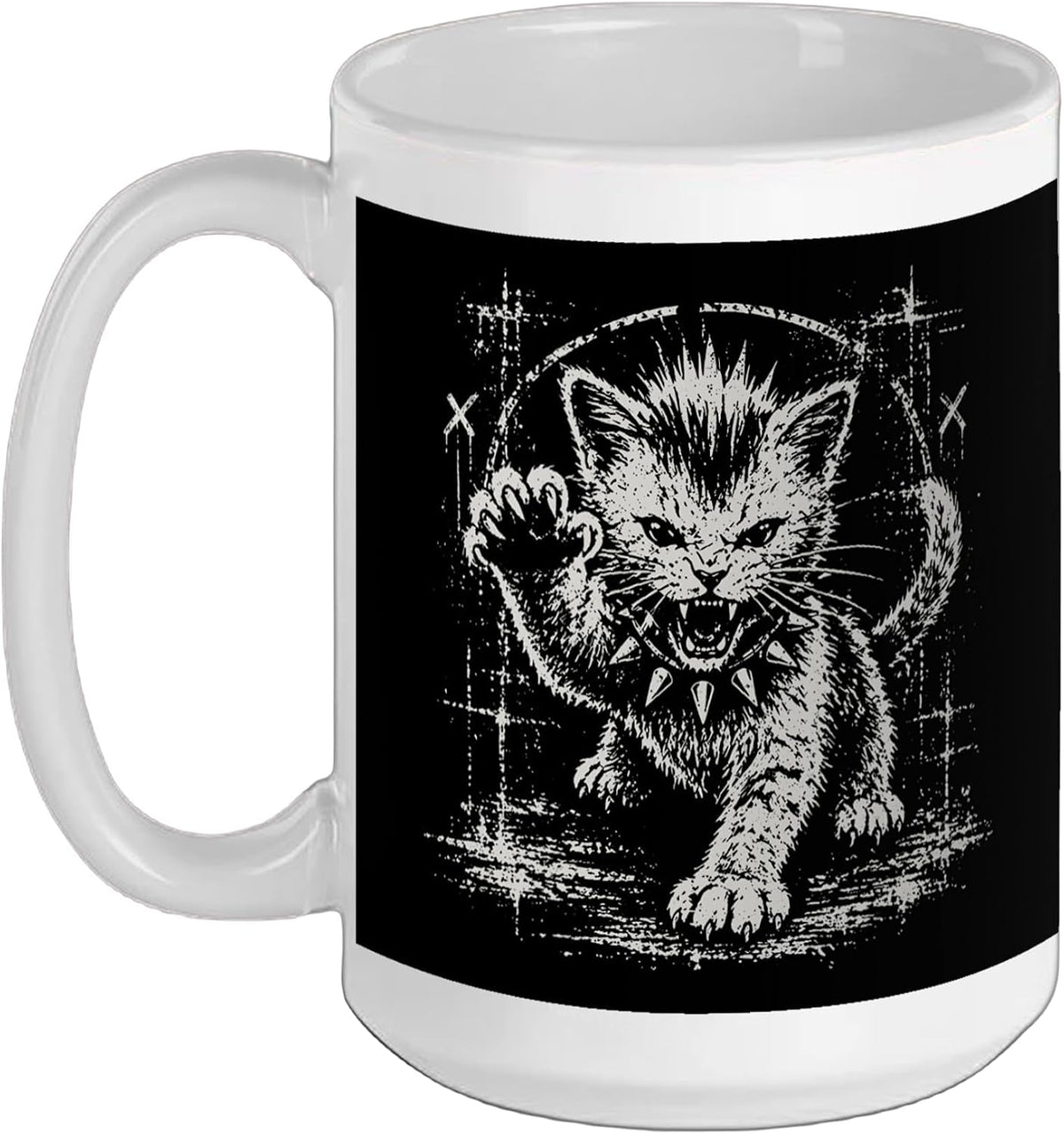 Rebel Cat Rock'n Roll Punk Kitten Grunge Goth Alternative Ceramic Mug