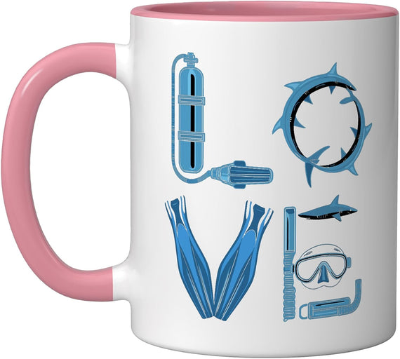 Scuba Diving Gears Under Water Diver Scuba Divers Ceramic Mug