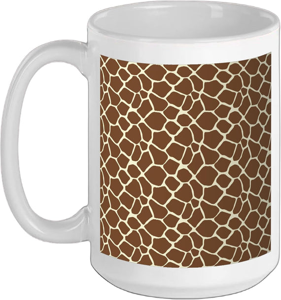 Giraffe Pattern Safari Neutral Earthy Animal Aesthetic Ceramic Mug