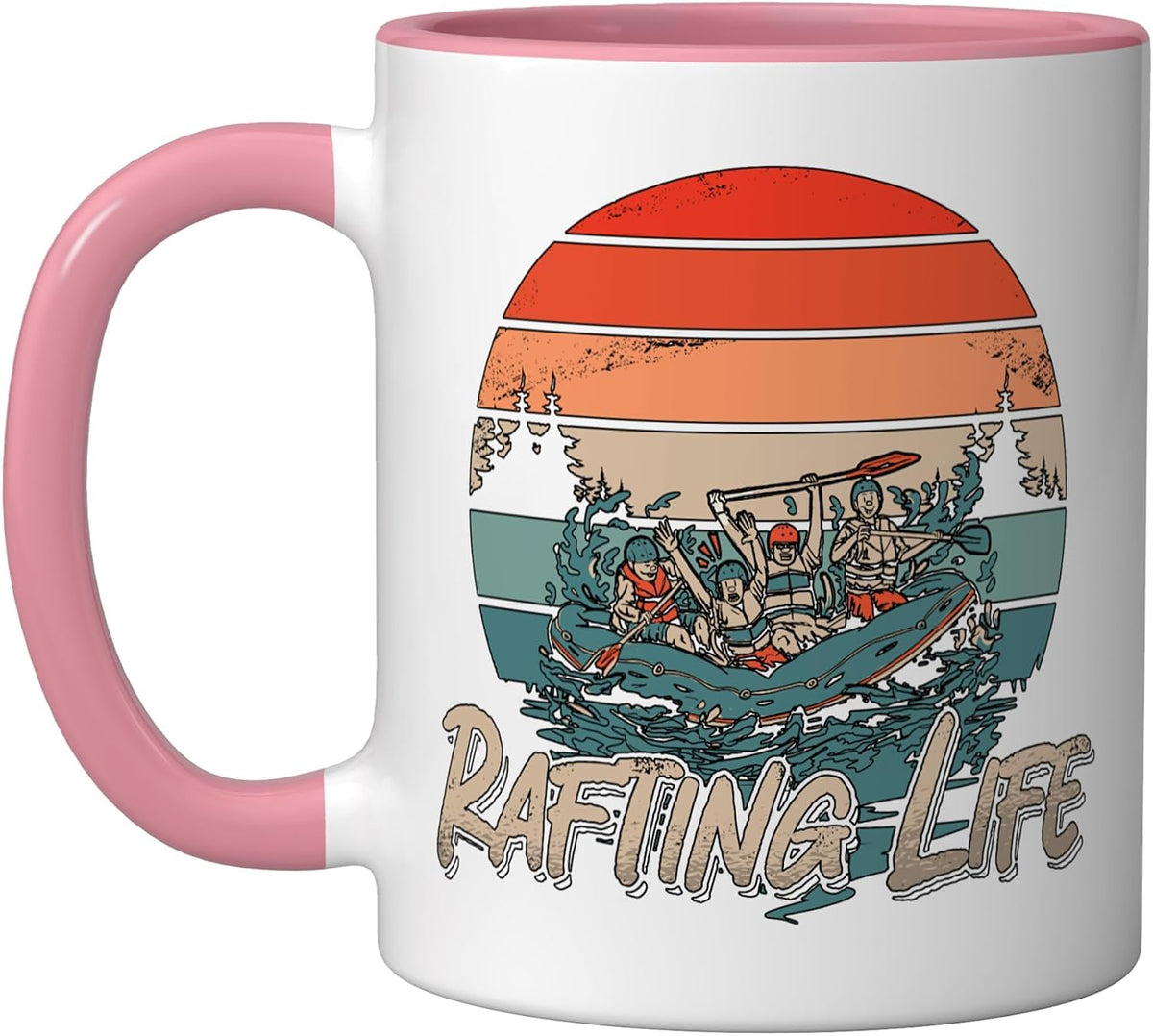 Rafting Life Retro Water Sports River Paddle Kayaker Ceramic Mug