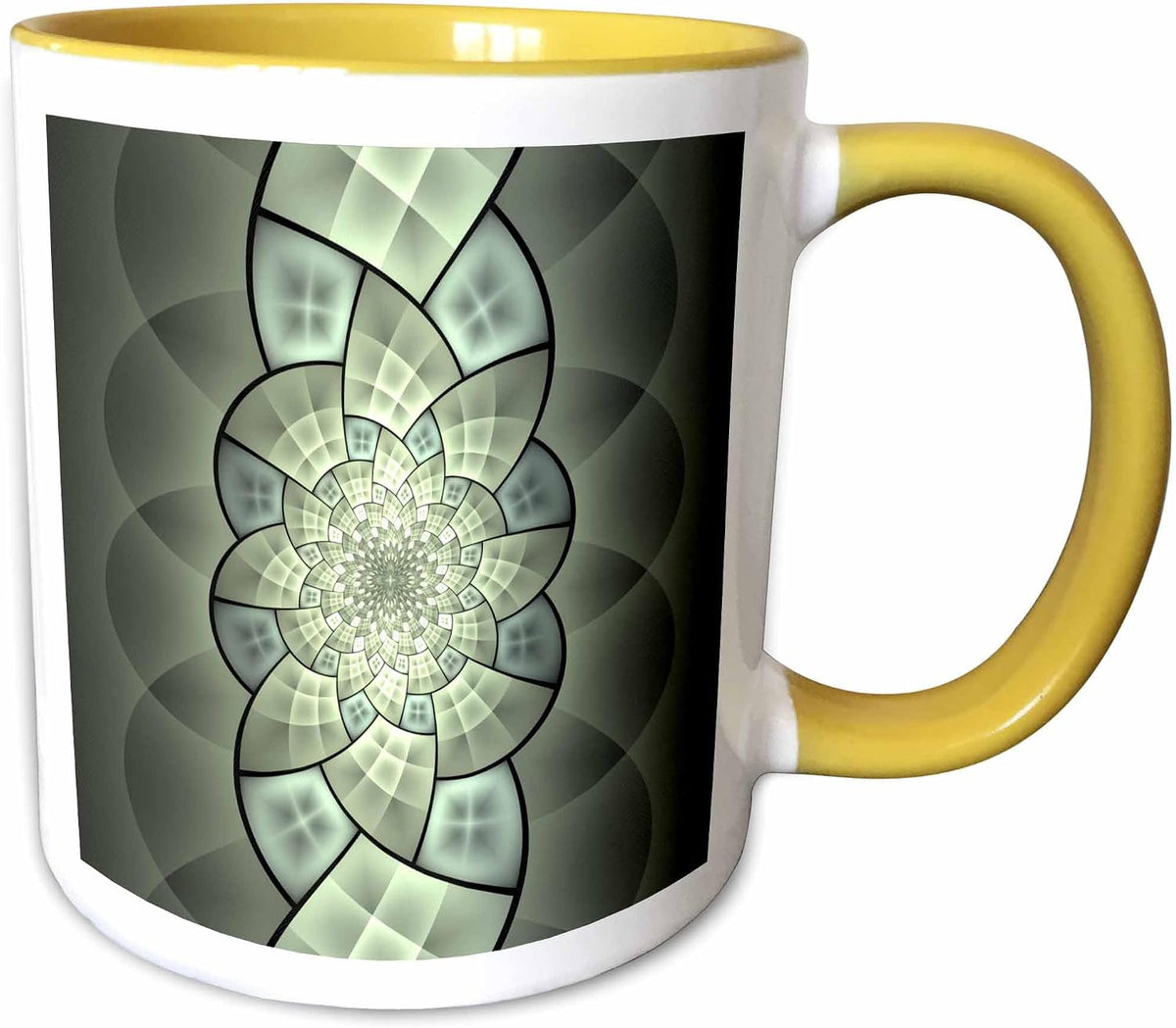 Modern Abstract Green Stained Glass Ceramic Mug