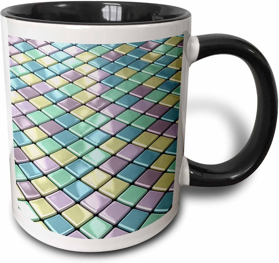 Abstract Tile Background Glossy Reflective Colored Ceramic Mug