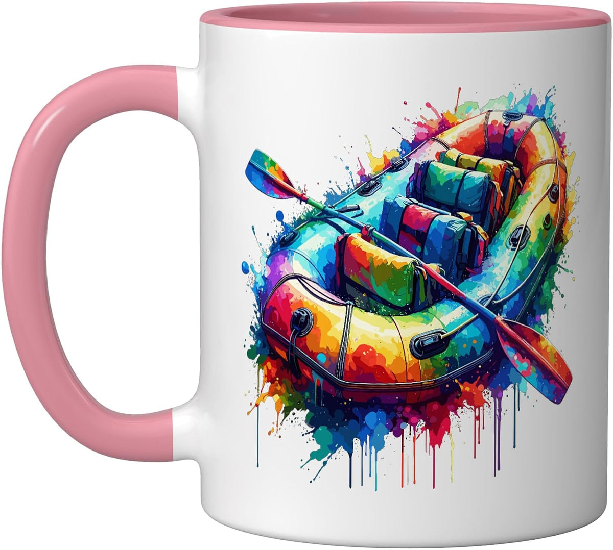 Colorful Splash Art River White Water Rafting Rafter Ceramic Mug