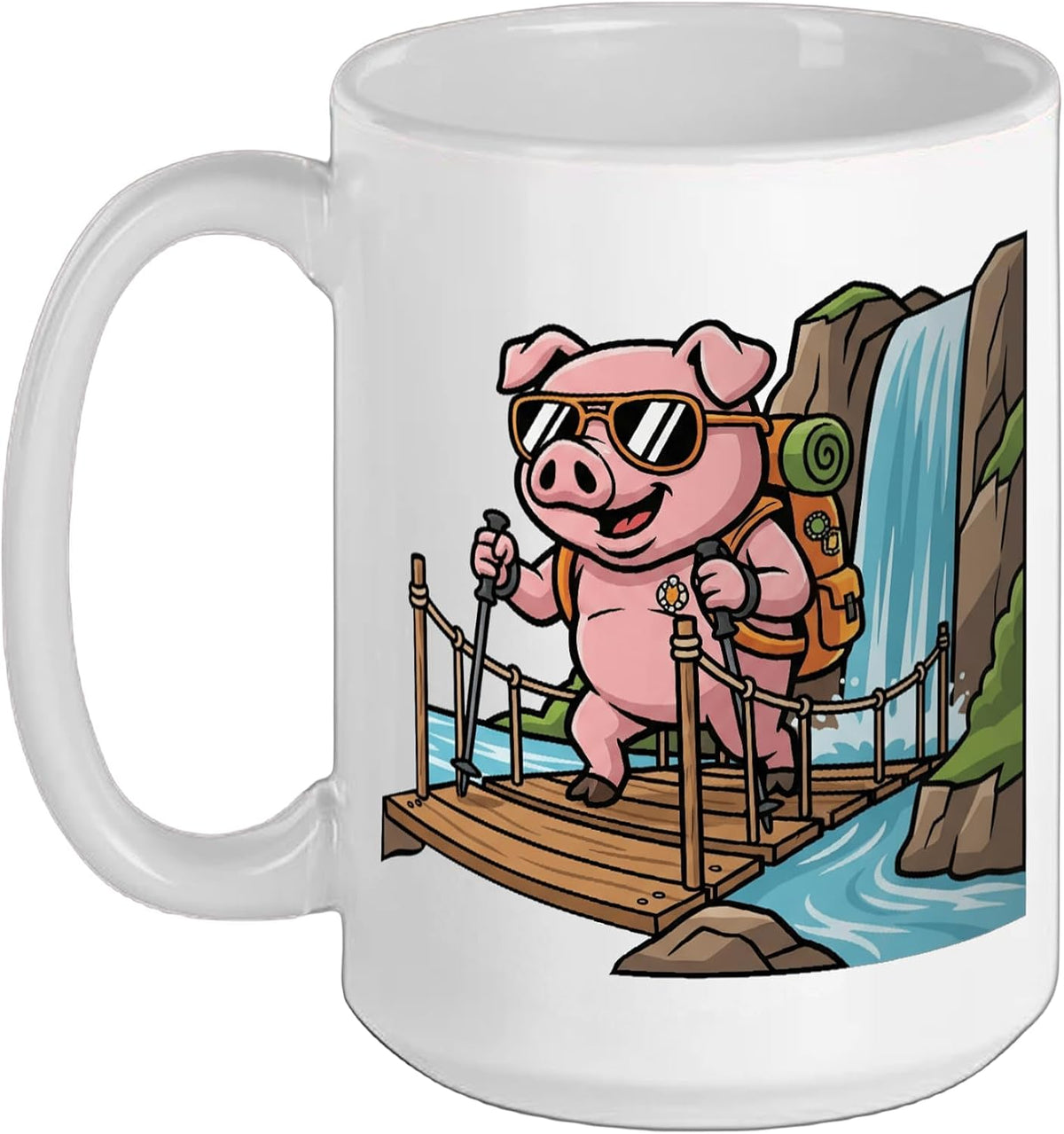 Cute Pig Hiking Camping Funny Outdoor Nature Lover Ceramic Mug