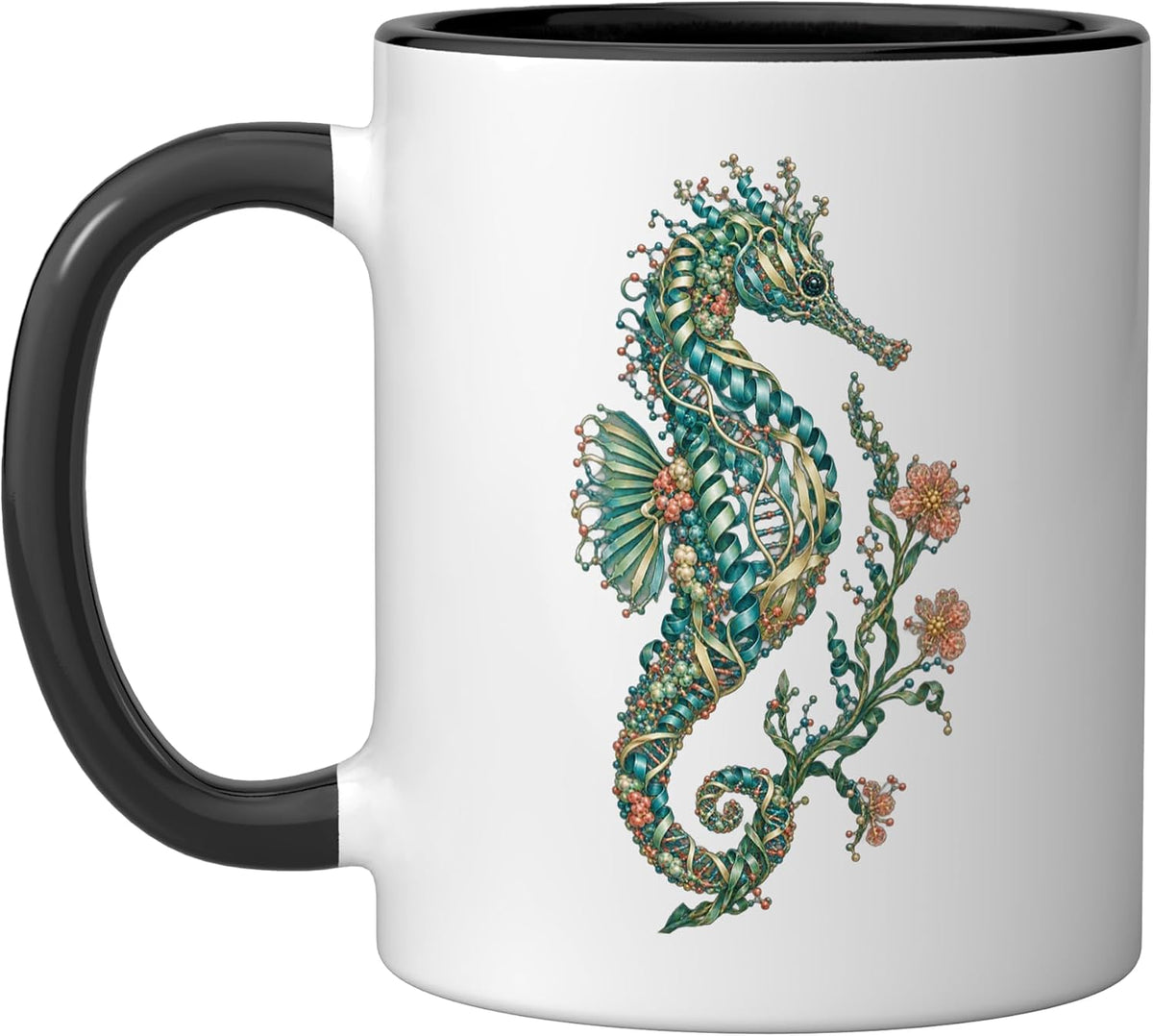 Molecular Seahorse With Flowers For Chemists Ceramic Mug