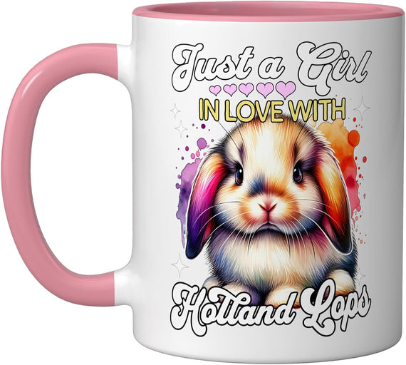 Holland Lop Rabbit Girl Loves Holland Lop Ceramic Mug