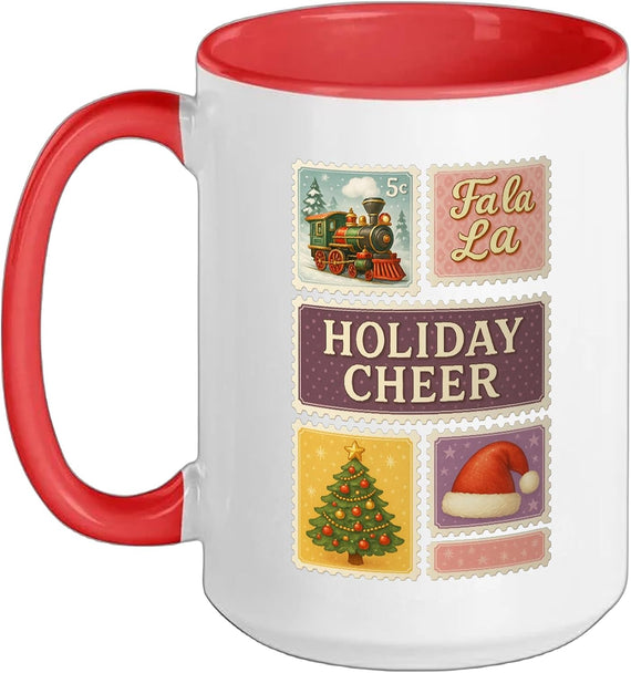 Christmas Stamp Holiday Cheer Ceramic Mug
