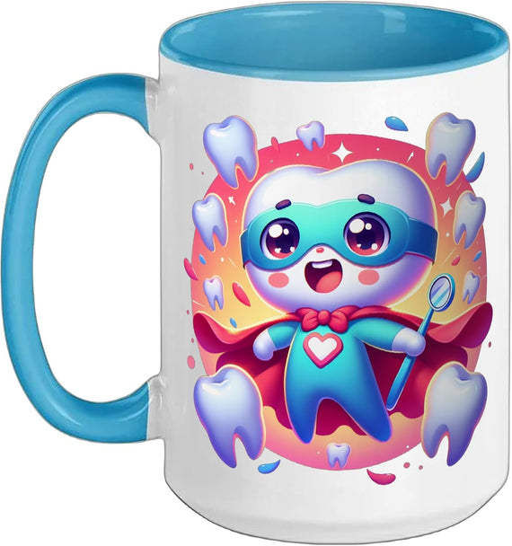Superhero Tooth Cape Dental Hero Ceramic Mug