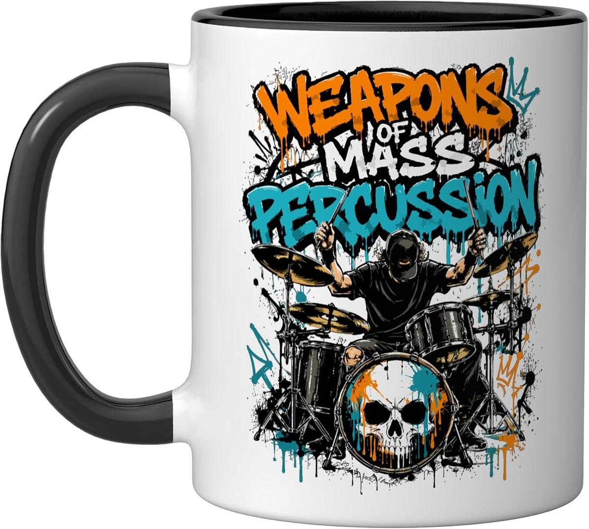 Mass Percussion Drummer Graffiti Skull Mug