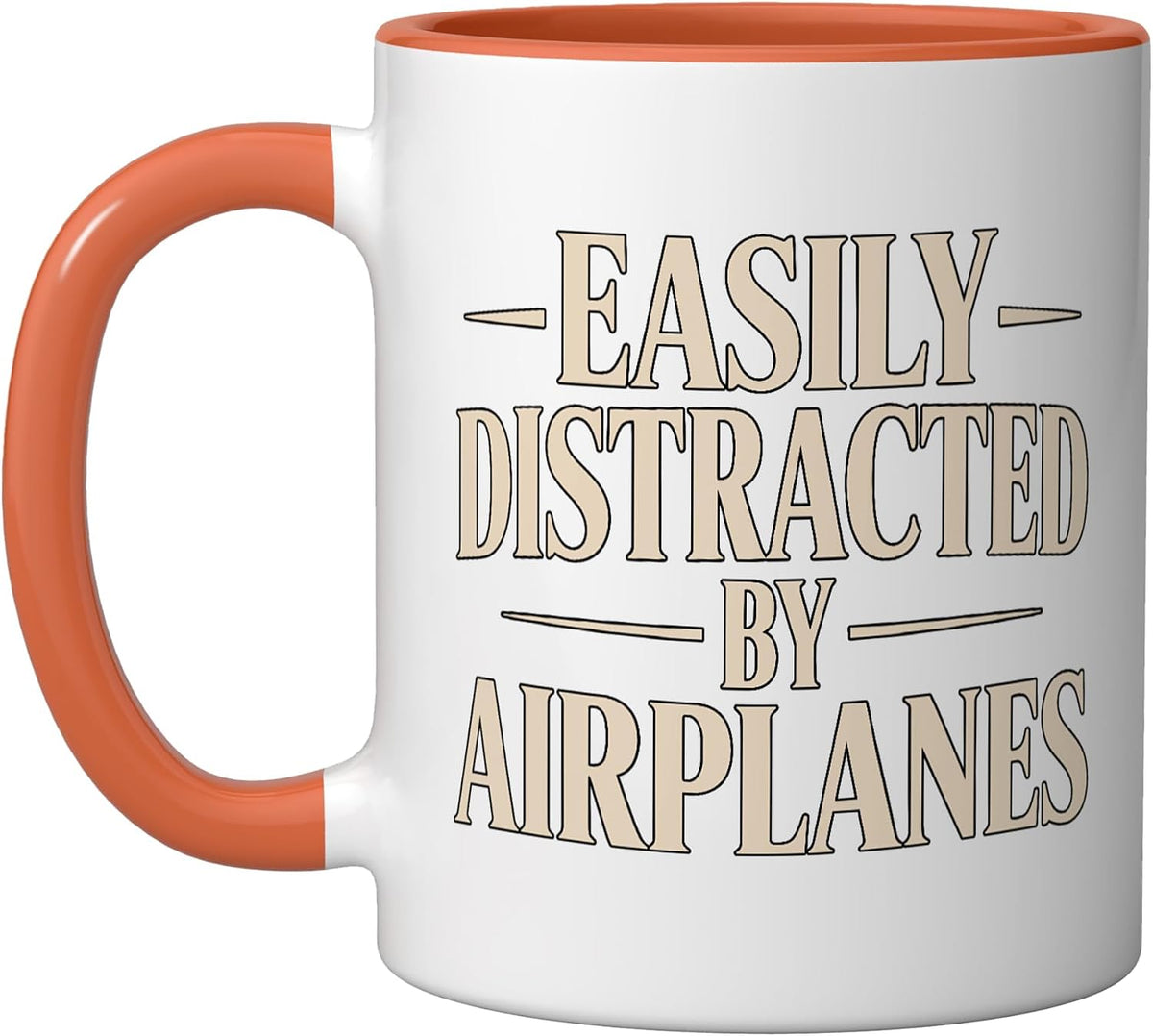 Easily Distracted By Airplanes Spotting Ceramic Mug