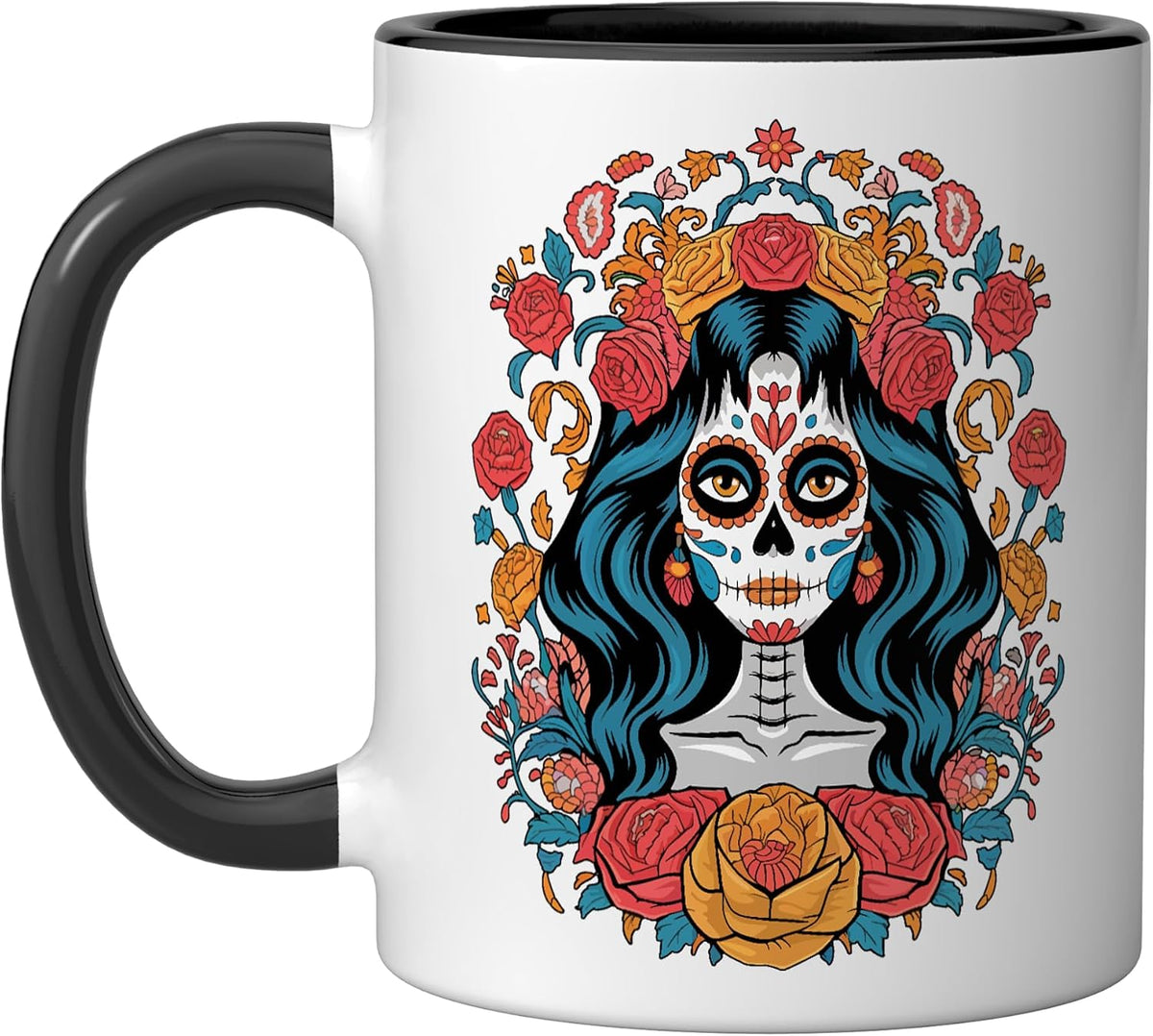 La Catrina Day of Dead Dia De Los Muertos Mexico Halloween Ceramic Mug