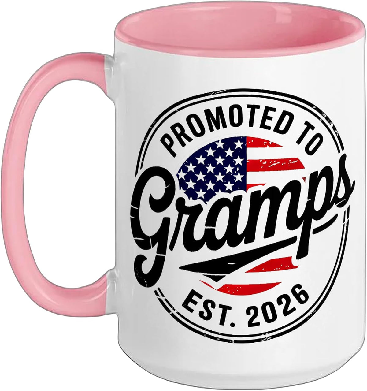 Promoted To Gramps Est 2026 Usa Flag Funny Soon To Be Ceramic Mug