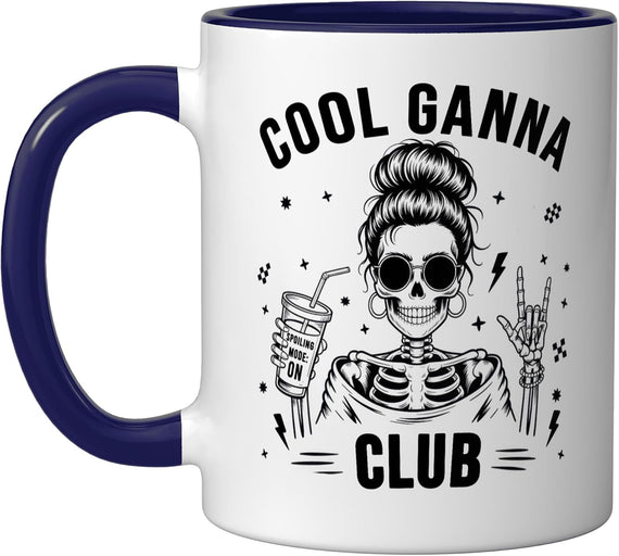 Cool Ganna Skull Rocker Grandma Halloween Ceramic Mug
