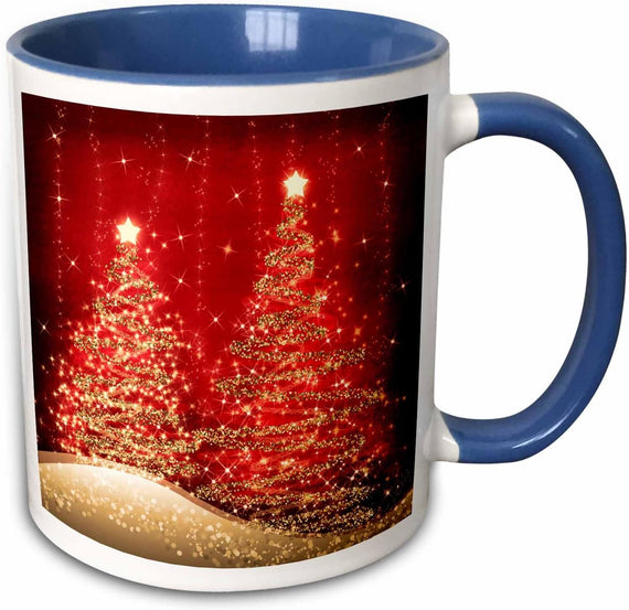 Elegant Christmas Sparkling Trees Ceramic Mug