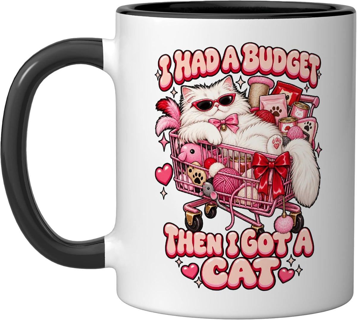 I Had A Budget Then I Got A Cat Funny Cat Mom Humor Ceramic Mug