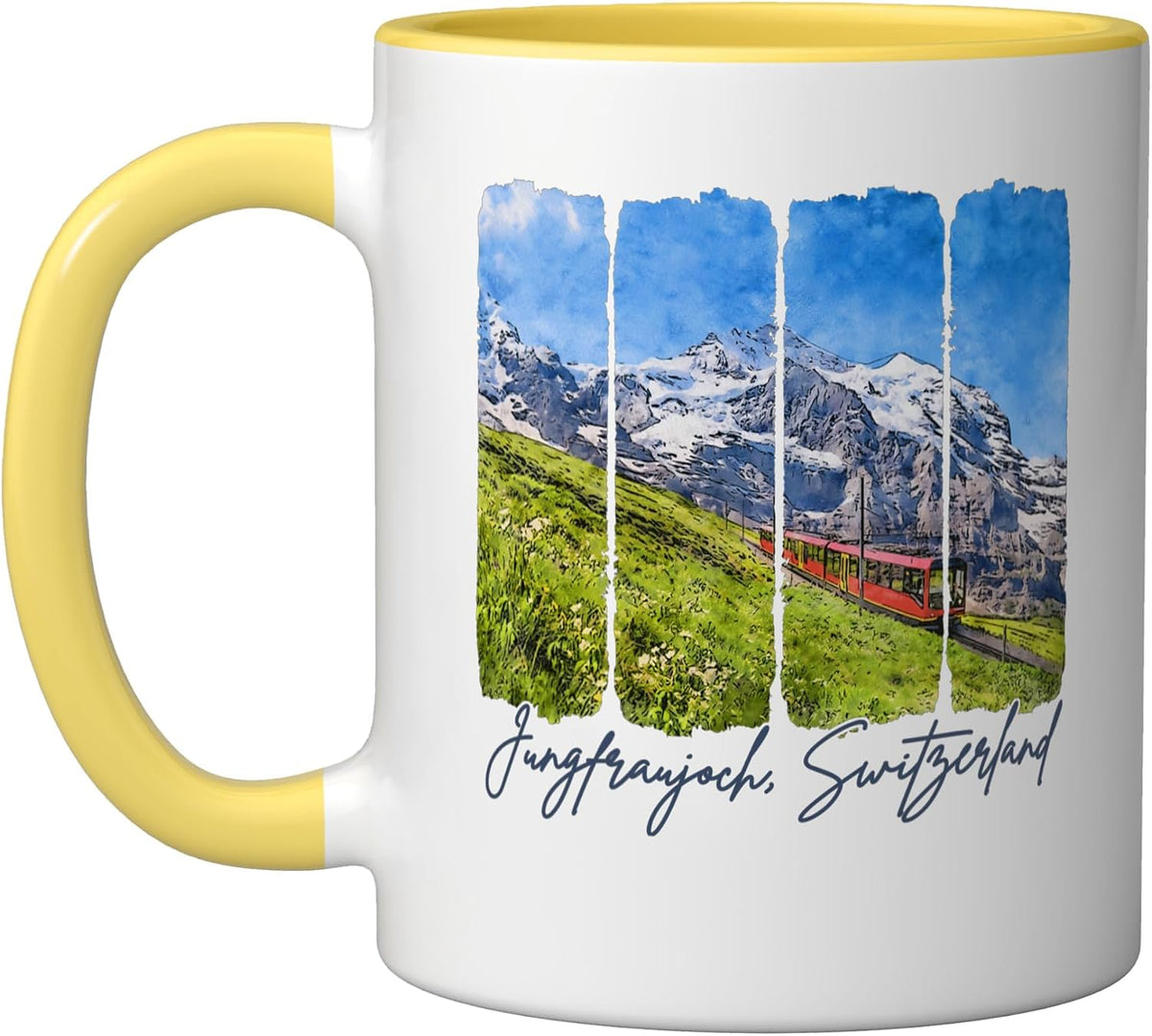 Jungfraujoch Switzerland Traveling Brushstroke Ceramic Mug