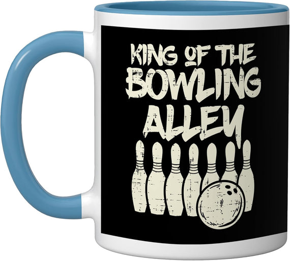 King Of The Bowling Alley Bowler Dad Men Boys Kid Teen Ceramic Mug