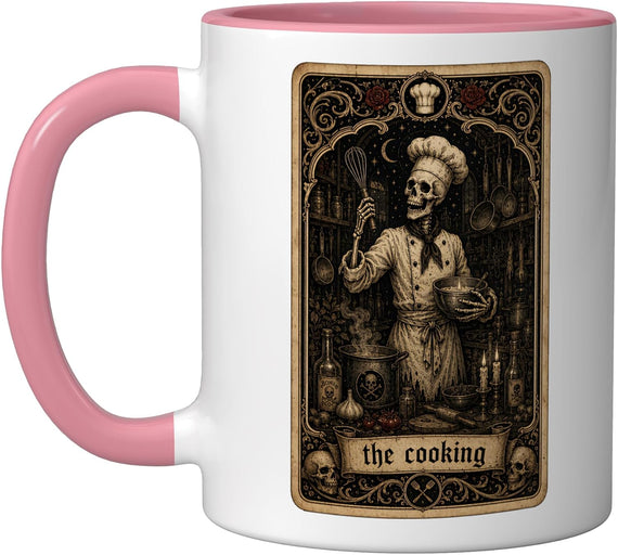 Cooking Skeleton Chef Tarot Card Ceramic Mug