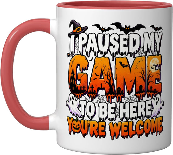 Paused Game Here Video Gamer Halloween Ceramic Mug