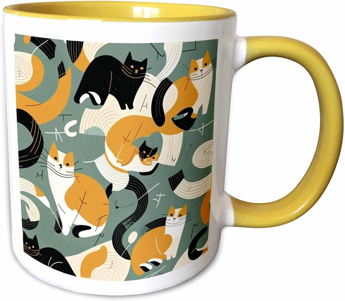 Mid Century Modern Kitties. Cool Cats Ceramic Mug