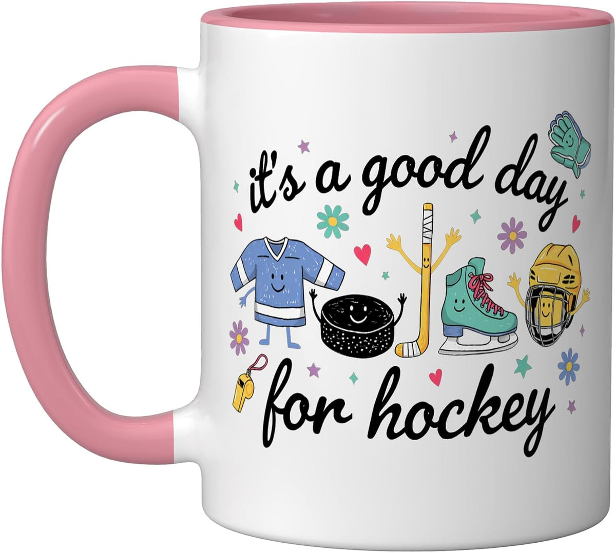 Ice Hockey Player Playing Game Puck Ceramic Mug