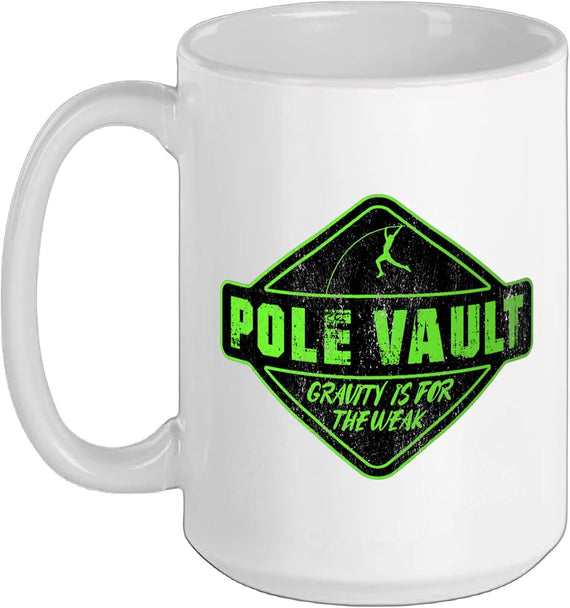 Pole Vault - Distressed Vintage Look Pole Vaulting Ceramic Mug
