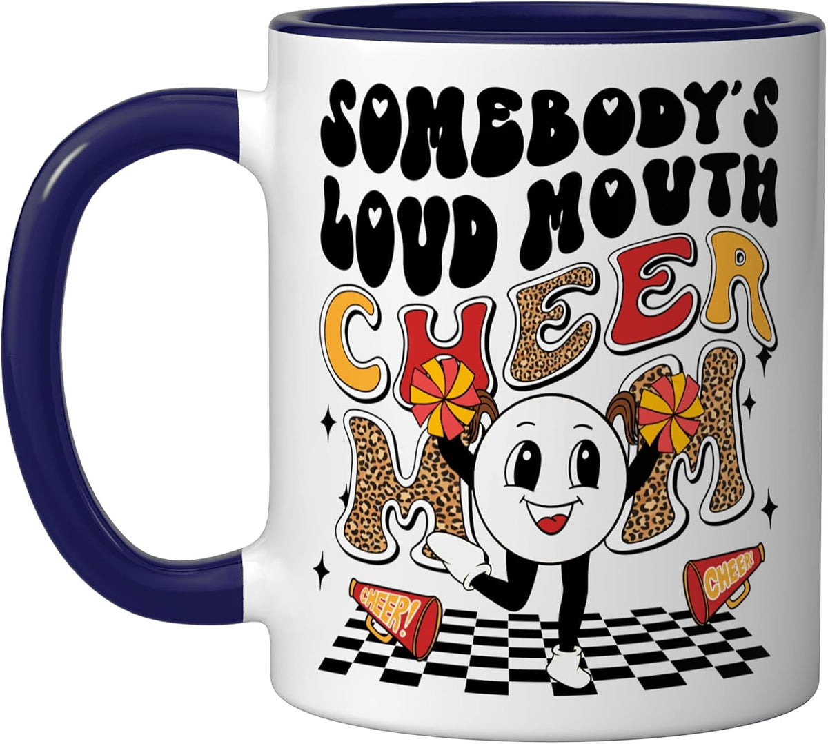 Cheer Mom Retro Cheerleading Typography Ceramic Mug